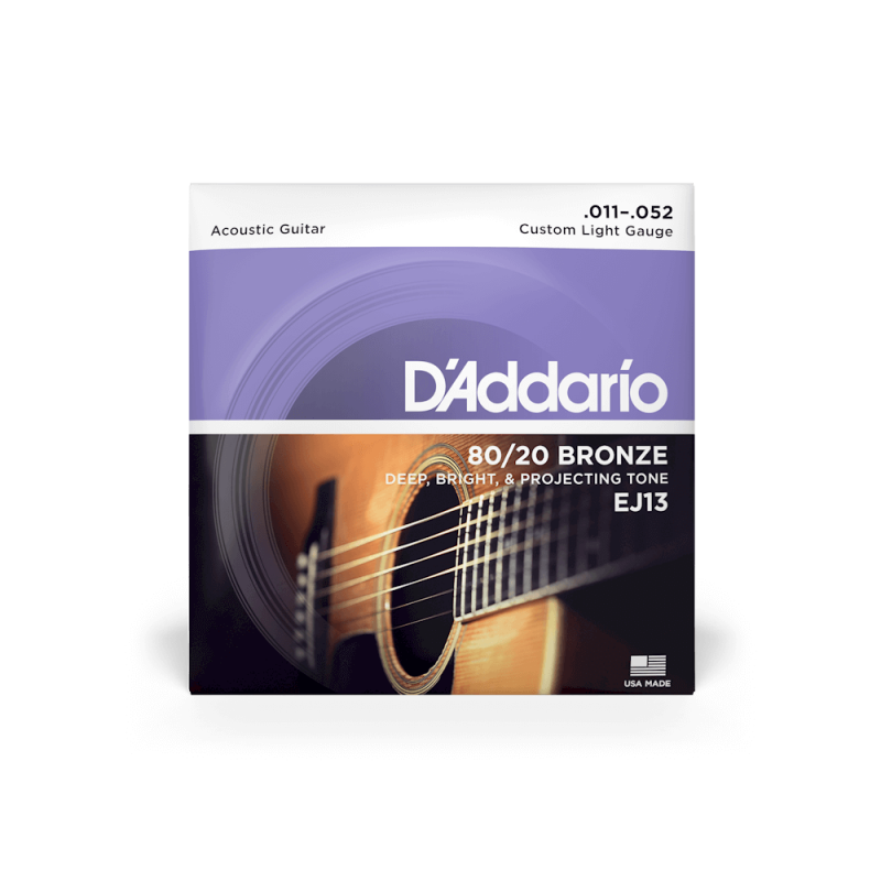Набор струн D'ADDARIO EJ13 80/20 BRONZE CUSTOM LIGHT (11-52)